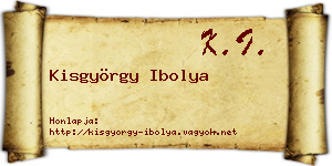 Kisgyörgy Ibolya névjegykártya