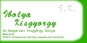 ibolya kisgyorgy business card