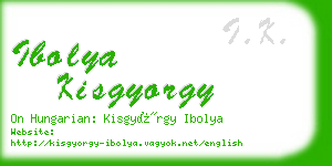 ibolya kisgyorgy business card